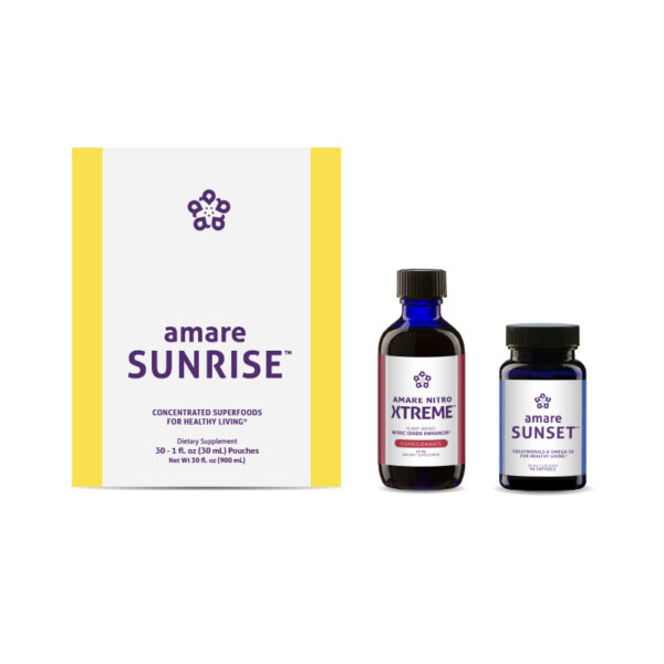 Amare Triangle of Health (formerly Kyani Triangle of Health) product pack with Sunrise, Sunset & Nitro Xtreme